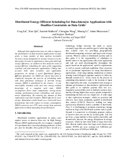 Proc 27th IEEE International Performance Computing and Communications