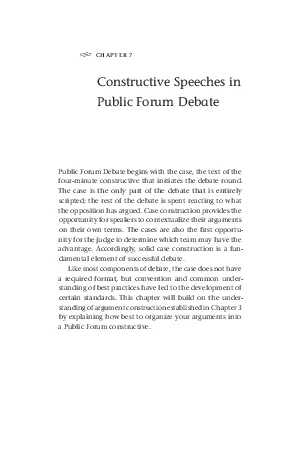 Constructive Speeches in
