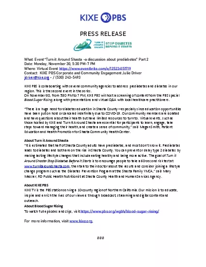 PRESS RELEASE