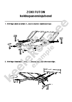 3Kinnitage raamiosad hingedega ksteise klge 6 ja pange katteriie peats