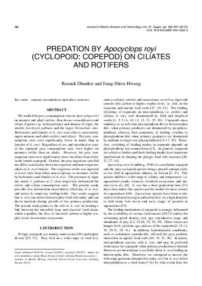 Journal of Marine Science and Technology Vol 21 Suppl pp 246251 DOI 1