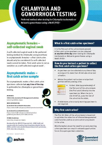 CHLAMYDIA AND GONORRHOEA TESTING