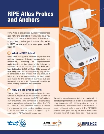 RIPE Atlas Probes and Anchors    May 2016