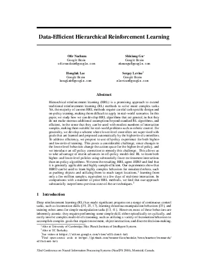 DataEf2cientHierarchicalReinforcementLearning