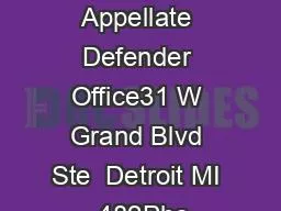 State Appellate Defender Office31 W Grand Blvd Ste  Detroit MI  482Pho