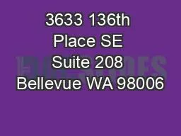 3633 136th Place SE Suite 208 Bellevue WA 98006