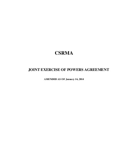 JOINT EXERCISE OF POWERS AGREEMENT