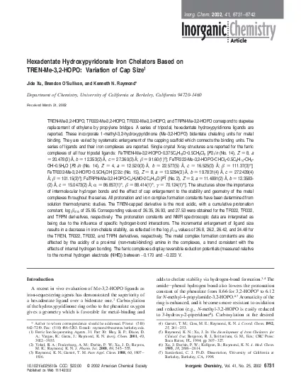 HexadentateHydroxypyridonateIronChelatorsBasedonTRENMe32HOPOVariati