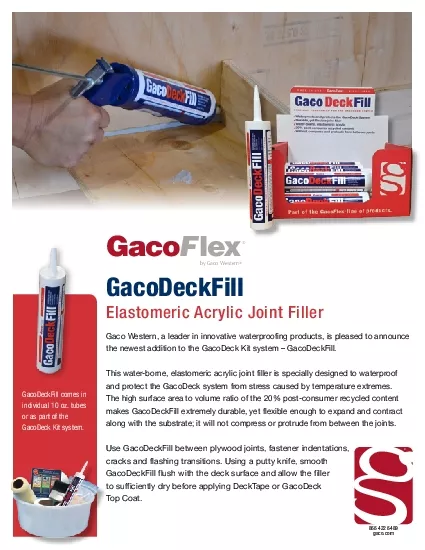 gacocomGacoDeckFill comes in individual 10 oz tubes