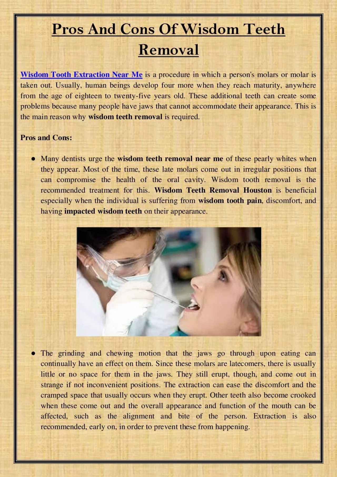 PDF-Pros And Cons Of Wisdom Teeth Removal