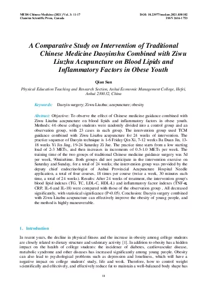 MEDS Chinese Medicine 2021 Vol 3 1117 Clausius Scientific Press Canad