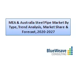 MEA & Australia Steel Pipe Market Forecast 2020-2027