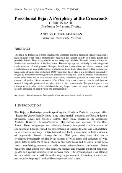 Nordic Journal of African Studies