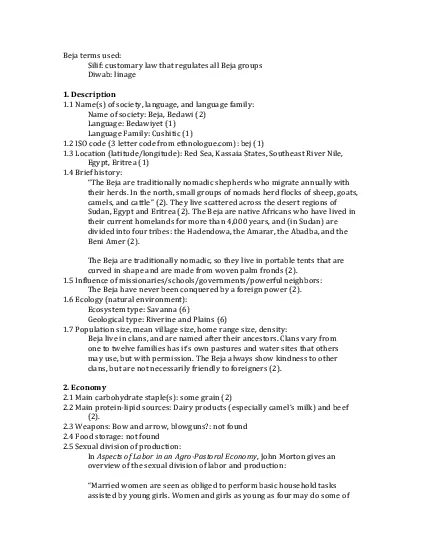 PDF-Beja terms used