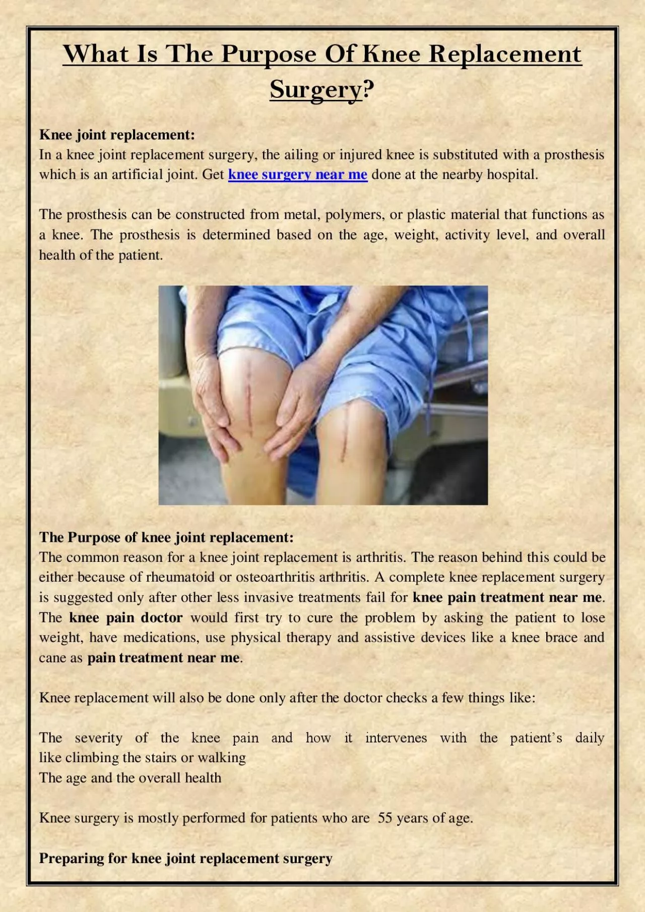 PDF-What Is The Purpose Of Knee Replacement Surgery?