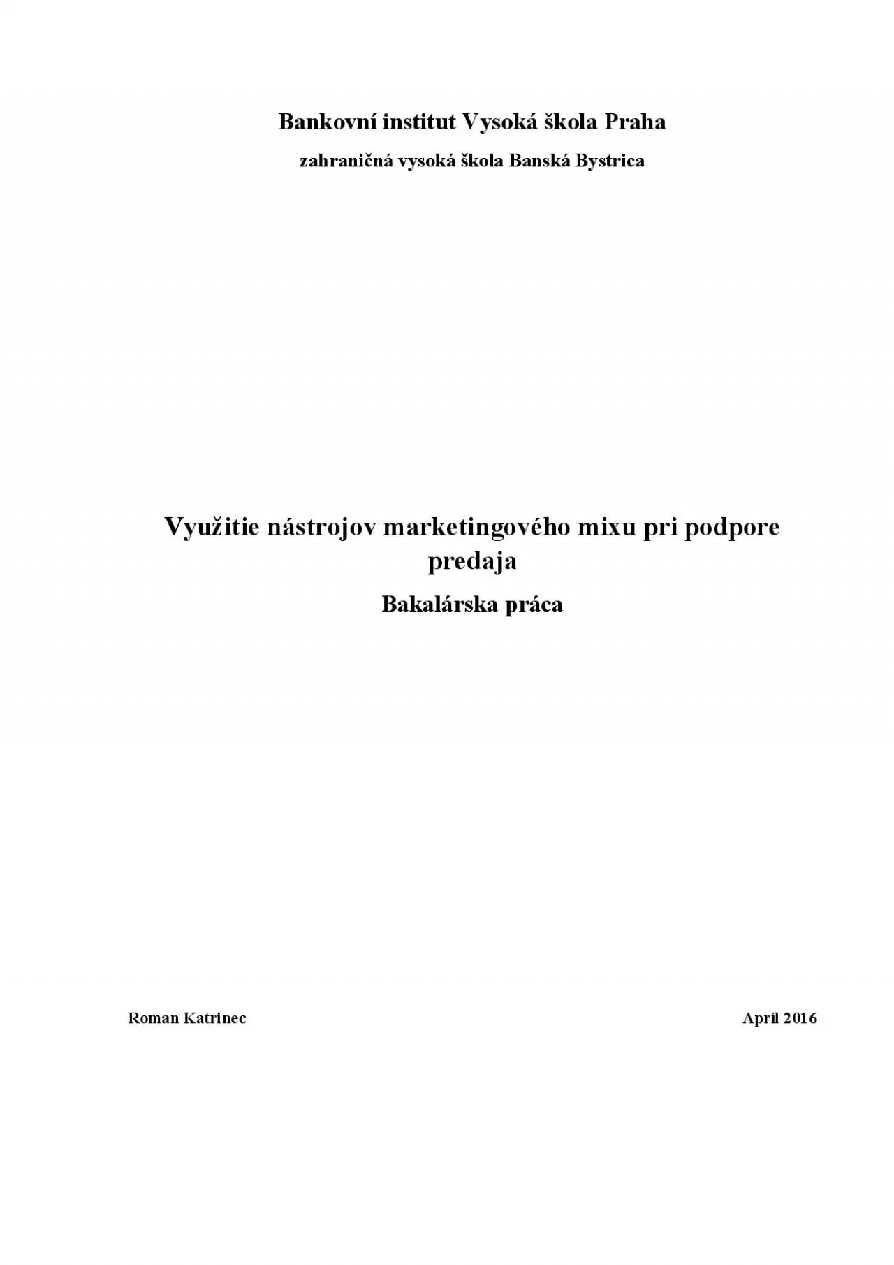 PDF-Bankovn institut Vysok kola Praha