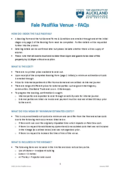 FAQs for Fale Pasifika Venue