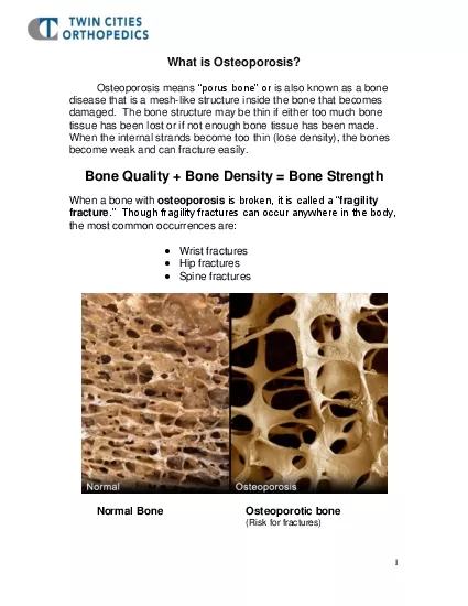 What is Osteoporosis