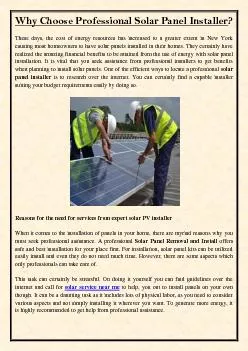 Why Choose Professional Solar Panel Installer?