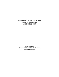 ITHI KEPU CHIPIU YEZA 2005 Right To Information AKIKIHI 22 2005 Depart
