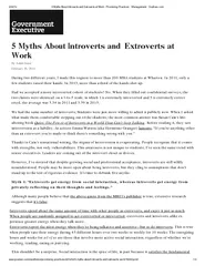 Myths About Introverts and Extroverts at ork  Promis