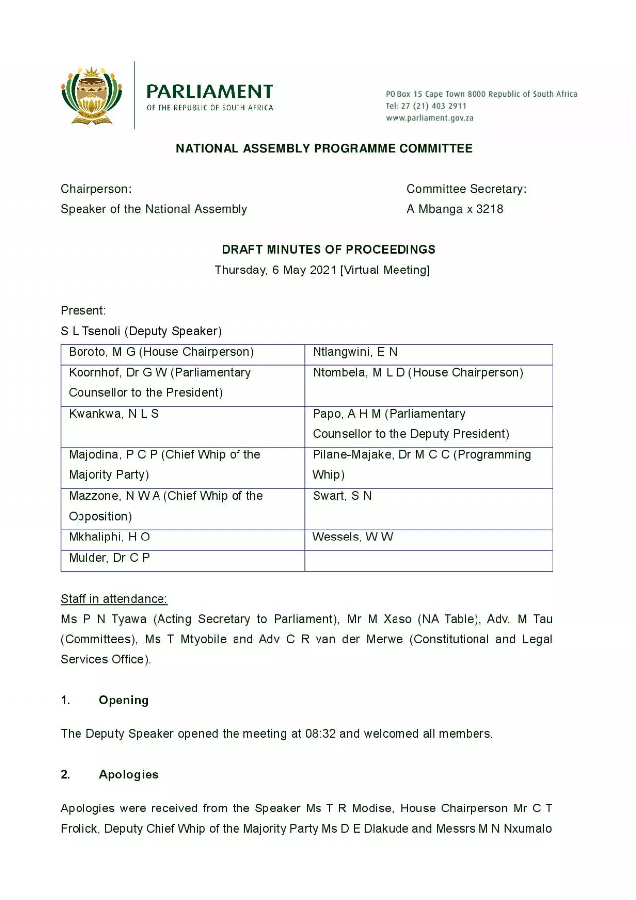 PDF-NATIONAL ASSEMBLY PROGRAMME COMMITTEE