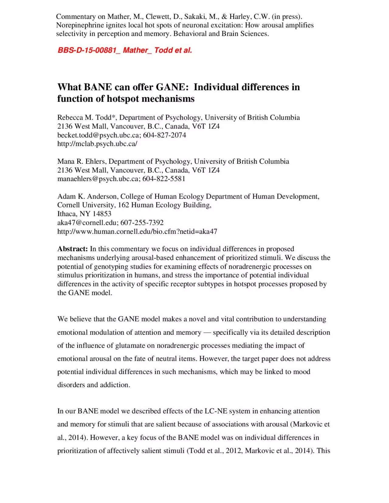 PDF-function of hotspot mechanisms