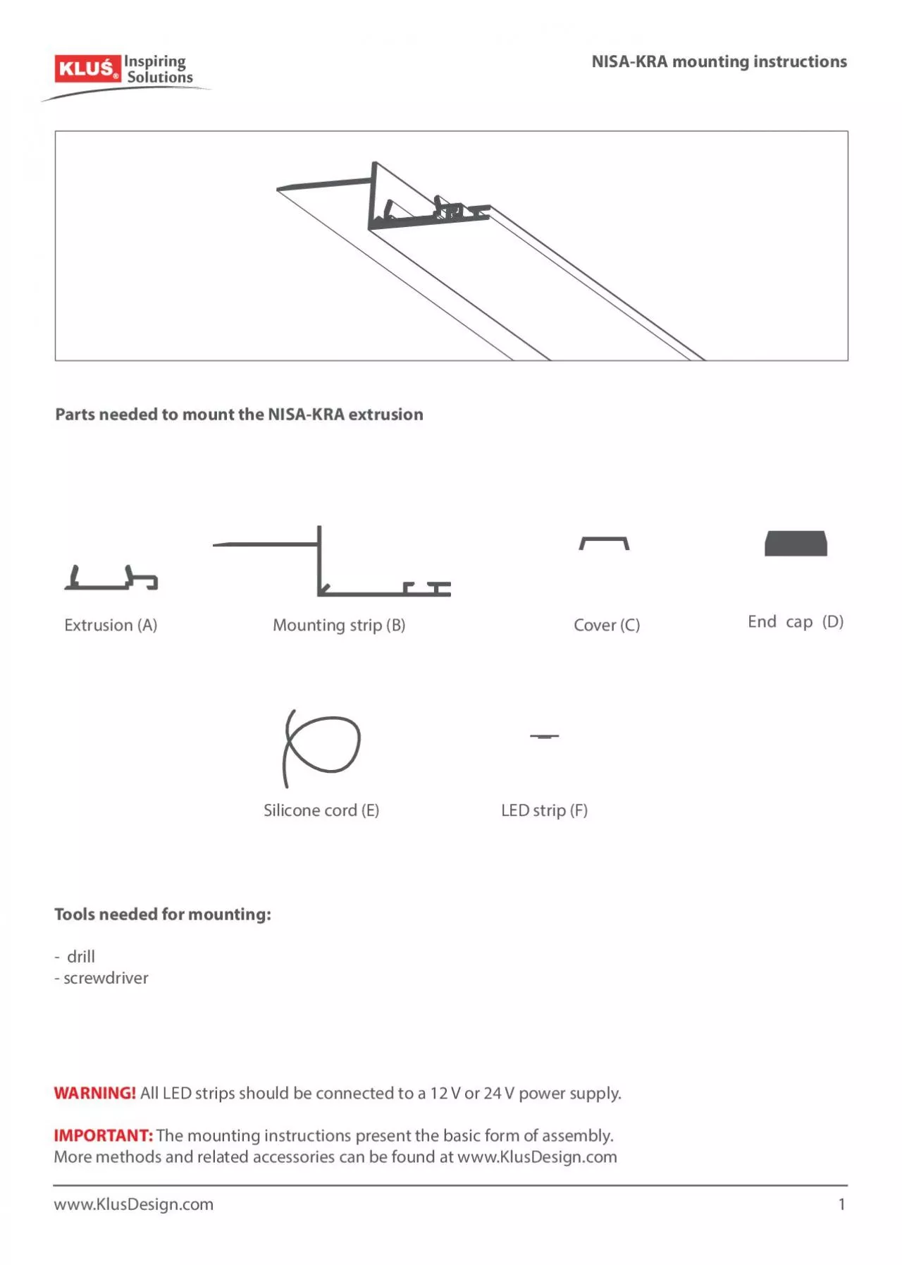 PDF-NISAKRA mounting instructionsFeed the silicone cord E into the hole