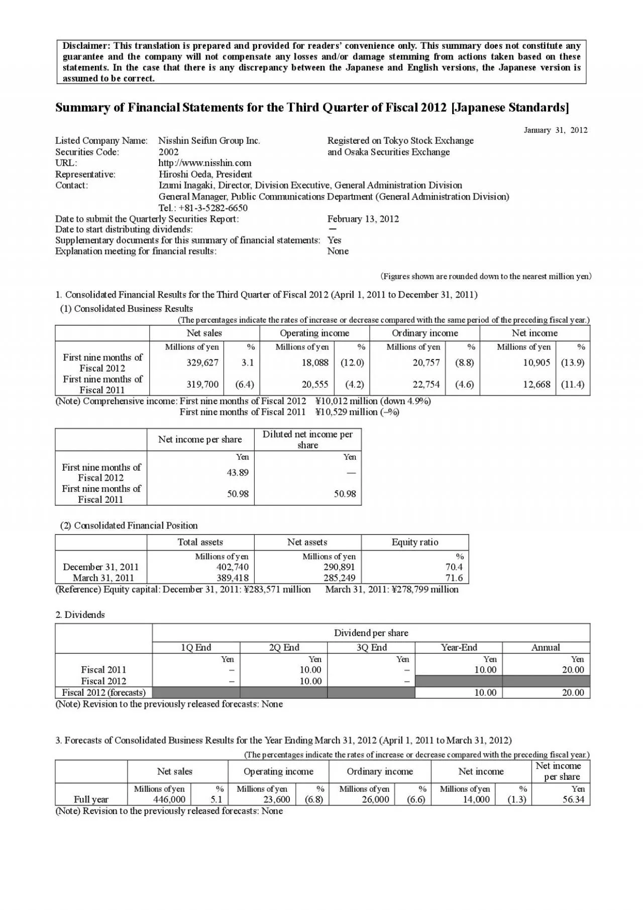 PDF-11 Notes on a Significant Change in Shareholders146 Equity The divide