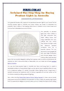 Buy Lamp And Pendant Lights In Australia