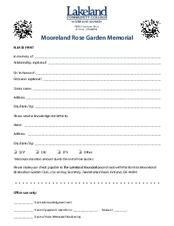 Mooreland Rose Garden MemorialIn memory of Relationship optional Or I