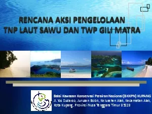 Balai Kawasan Konservasi Perairan Nasional BKKPN KUPANGJl Yos Sudarso