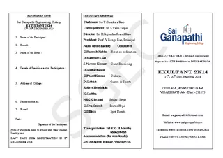 Registration Form Sai Ganapathi Engineering College EX