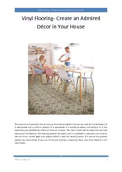 Vinyl Flooring- Create an Admired Décor in Your House
