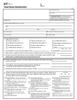 ABCDTexas Nexus Questionnaire