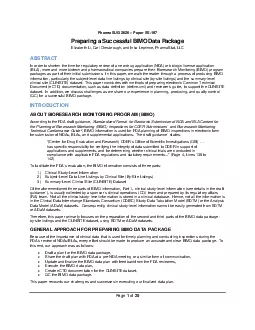 PharmaSUG 2020 Paper SSPreparing aSuccessful BIMO Data PackageElizabet
