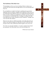 e Exultation of the Holy Cross We should glory in the