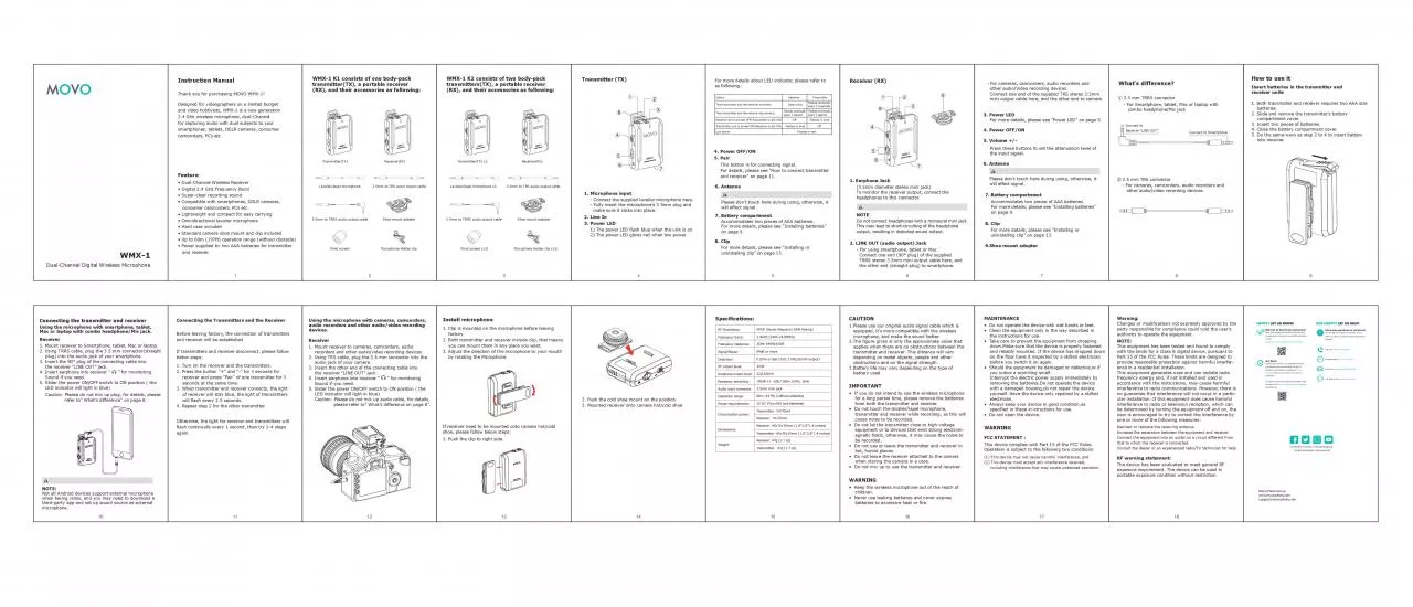 PDF-Thank you for purchasing MOVO WMX1