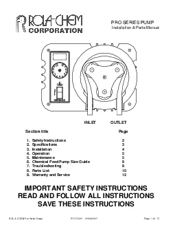 ROLACHEM Pro Series Pump                                            P