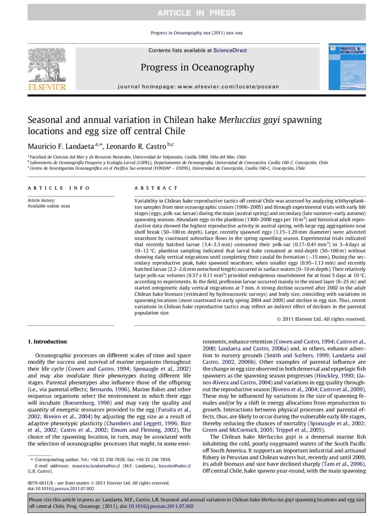 PDF-SeasonalandannualvariationinChileanhakeMerlucciusgayilocationsandeggsi