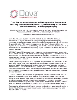 PDF-Dova Pharmaceuticals Announces FDA Approval of Supplemental