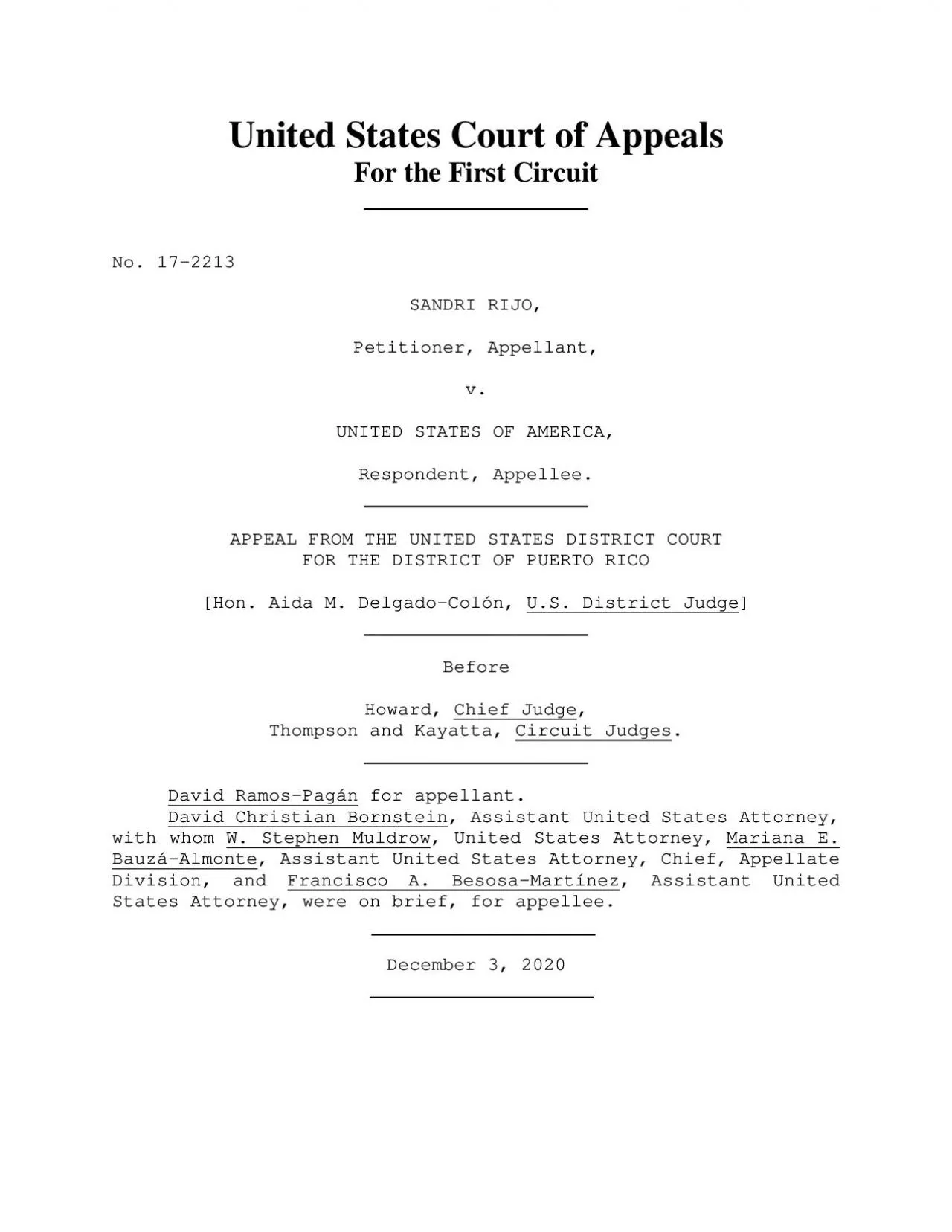 PDF-United States Court of Appeals For the First Circuit SANDRI RIJO P