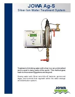 Silver Ion Water Treatment System