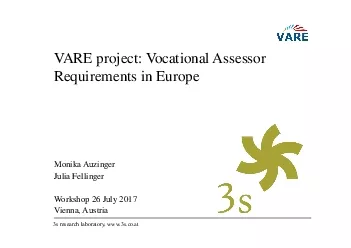 PDF-VARE project VocationalAssessor Requirementsin Europe Monika AuzingerJ