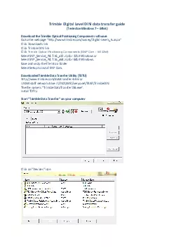 Trimble Digital Level DiNi data transfer guide