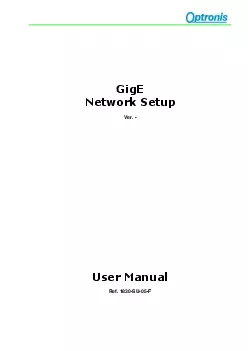 GigE Network Setup Ver User Manual 1830F