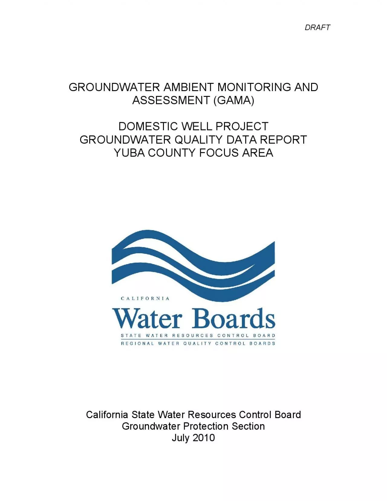 PDF-DRAFT GROUNDWATER AMBIENT MONITORING AND SSESSMENT GAMA DOMESTIC WEL