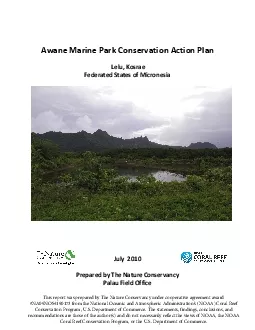 Awane Marine ParkConservation Action Plan