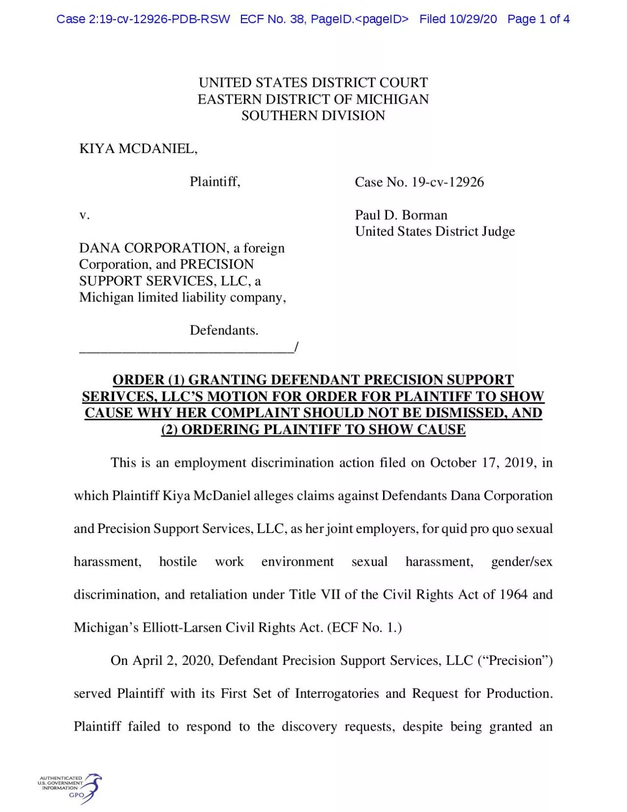 PDF-extension and Precision filed a motion to compel discovery on July 2 2