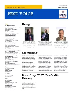 PDF-PES University Newsletter